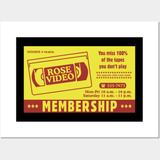 Retro Rose Video Membership Card Posters and Art